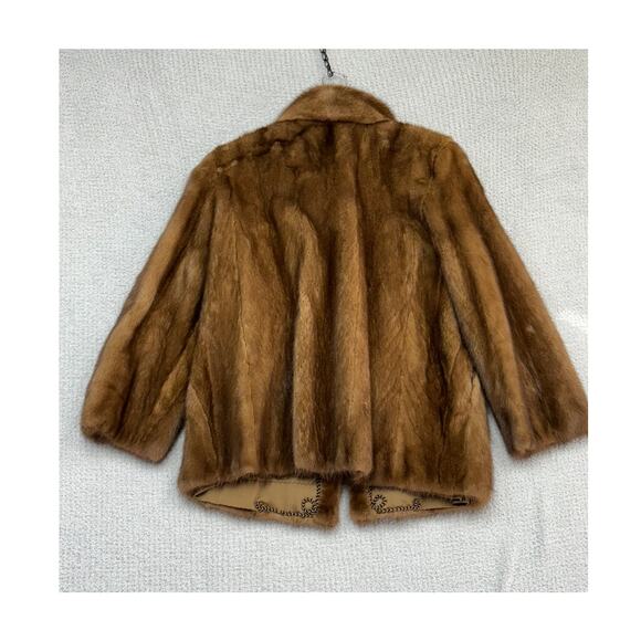 Women's Brown Mink Coat Size XL #57682 - Picture 2 of 3